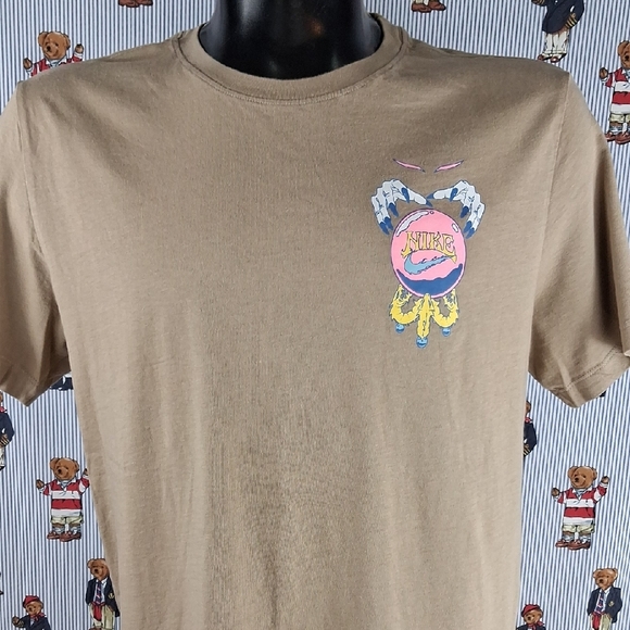 Nike Other - Nike Wizard Fantasy Big Back Graphic Lrg Tan & Blue Casual T-shirt